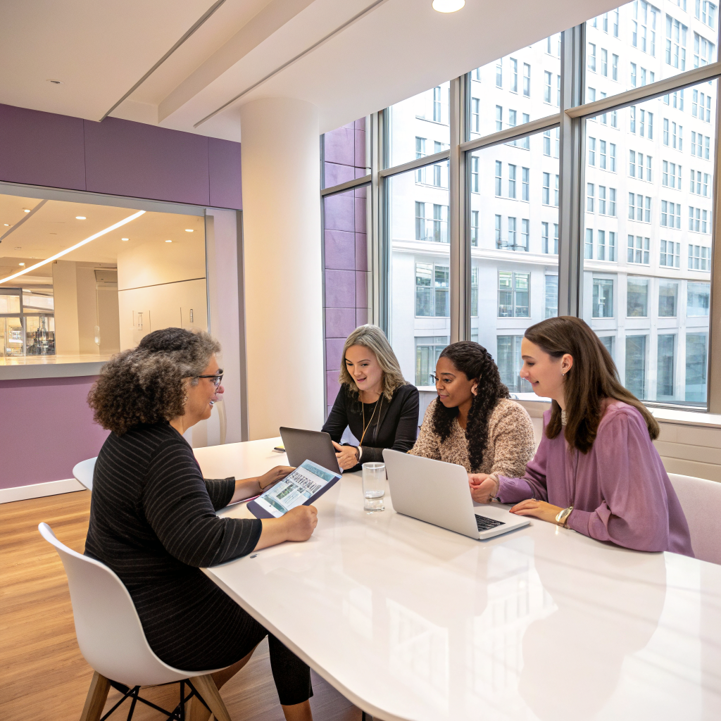 Women leaders collaborating on community development